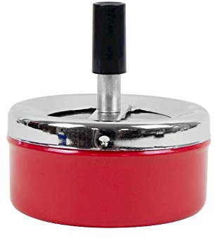 HSD - Posacenere girevole in metallo, per sigarette, colore: Rosso