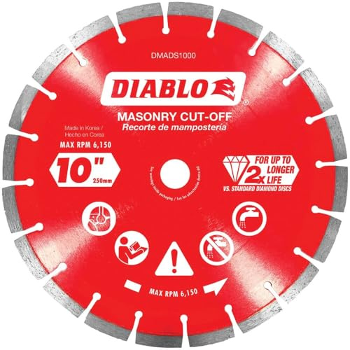 Diablo DMADS1000 10 in. Diamond Segmented Cut-Off Discs for Masonry
