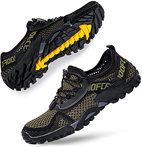 DimaiGlobal Zapatillas de Trekking para Hombres Verano Sandalias Deportivas Pescador Playa Zapatos Casuales Transpirable Zapatilla de Senderismo 44EU Verde