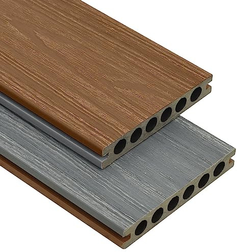 vidaXL WPC Terrassendielen mit Zubehör Braun und Grau 15 m² 4 m