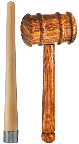 AAProTools Heavy Duty (1pc) Cricket Bat Wooden Mallet/Hammer for Knocking and (1pc) Bat Preparation Bat Gripping Cone