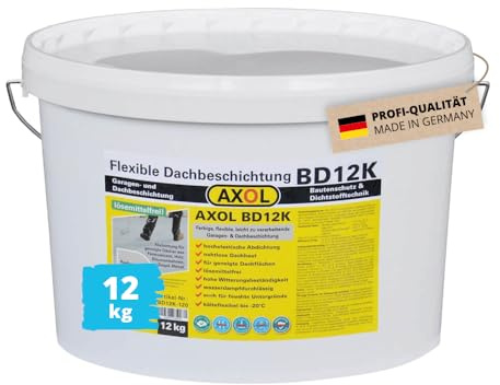 AXOL Dachbeschichtung 12kg kieselgrau – Garagen- und Dachbeschichtung | Profi-Qualität - 1K Dichtstoff, lösemittelfrei, bis -20 °C flexibel, UV-beständig, rissüberbrückend