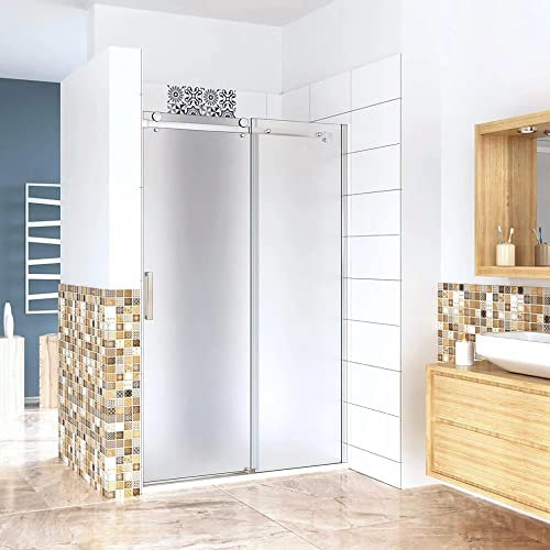 Box Doccia Per Nicchia Porta Scorrevole Ingresso Sinistro Vetro 8 mm Temperato Satinato Opaco Anticalcare 100x195 cm