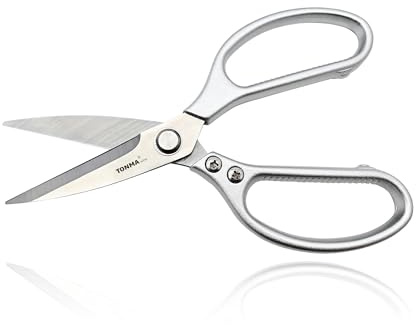 TONMA Kitchen Scissors for Food [Made in Japan] All-Purpose Kitchen Shears | 100% Japanese High Carbon Steel, Ultra-Sharp 4.0 mm Thickened Blades, Effortless Cutting, Ergonomic Ambidextrous