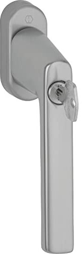 HOPPE Fenstergriff abschließbar VarioFit - VK 7x32-42mm - abschließbarer Fenstergriff mit Schlüssel, Aluminium Edelstahl Effekt