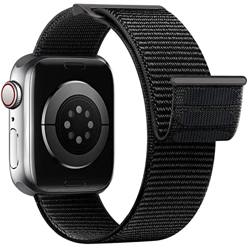 Yoohoo Nylon Straps Compatible with Apple Watch Straps 38mm 40mm 41mm 42mm(Series 10) Women Men,Upgraded Soft Nylon Strap Replacement Bands for iWatch Series 11 10 9 8 7 6 5 4 3 2 1 SE3 Ultra3/Black