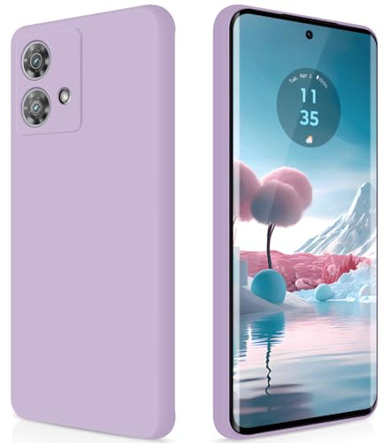 GiiYoon Funda para Motorola Edge 40 Neo, Case de Silicona Suave de TPU Carcasa Protector de Goma Fexible Prueba Liviano y a Delgado de Golpes Antirrayas para Teléfono (Violeta)