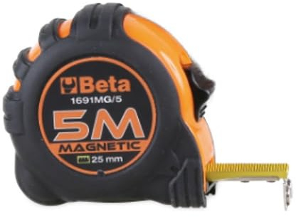 Beta Flessometro 1691MG/5 Con Magnete Fisso 5mt x25mm Resistente Metro a Nastro