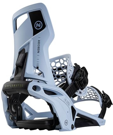 Nidecker OG Supermatic Snowboard Bindungen – Auto Open System mit verstellbarem Highback - Cannon Blue - L