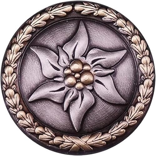 Edelweiß Brosche Anstecknadel Vintage German WWII Military Flower Brooch in Alle Abteilungen Emaille Pins Metallabzeichen für Jacken Denim Jeans Accessoires