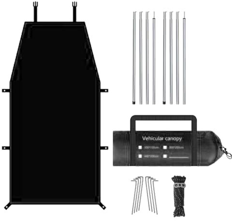 Auto-Campingzelt, Markise, Schatten, Sonnensegel, wasserdichtes SUV-Zelt, Kofferraumzelt mit Heringen und Seilen für Camping, , Outdoor, Reisen