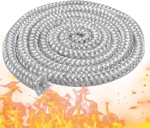 PRITOK Länge 2,5m Dichtschnur Dichtungsband: Ofendichtschnur Ø 22 mm Dichtung Glasfaserschnur feuerfeste Glasfaserschnur, Dichtschnur Dichtungsband für Kaminofen Türdichtung Ofen (Weiss)