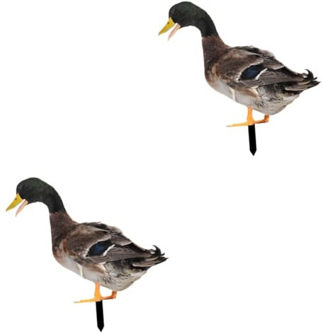 BESPORTBLE 2stücke Acryl Gartenstecker Entenform Dekorativer Stake Für Lebendige Landschaftsgestaltung Wetterfest Und Installieren Für Garten