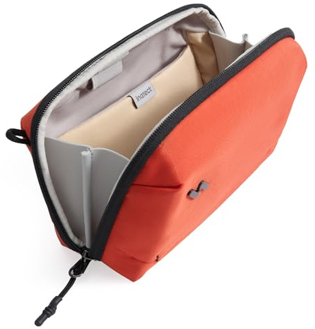Inateck Organizer Elettronico Portatile, Borsa da Viaggio Resistente agli Spruzzi per Cavi, Power Bank, Hub, Cuffie, Arancione