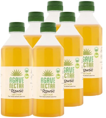 Rowse Organic Agave Nectar 6 x 620g Bottles – 100% Organic, Mild & Light