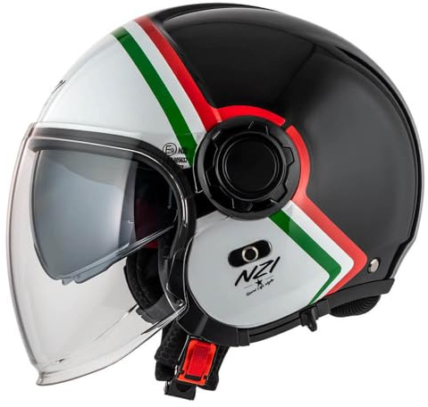 NZI RINGWAY 2 Duo Skyline Italy | Casco de Moto Jet Abierto con Visor Solar - Unisex Hombre y Mujer Homologado ECE