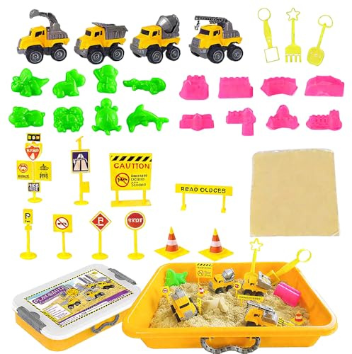 LYPPUL 35 PCS Sabbia Cinetica Bambini, Sabbia Magica per Bambini, Kit di Sabbia con Sabbia Magica con 1.36kg Sabbia magicas, Giocattoli Sensoriali Giochi Sabbia Regalo per Ragazzi e Ragazze 3-12 Anni