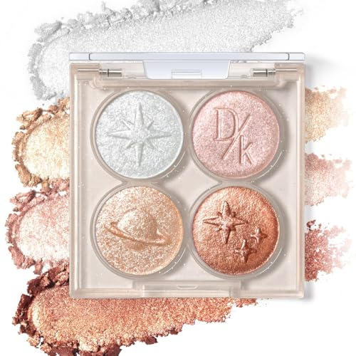 BelleFlair Glitzer Lidschatten Palette mit Metallic Schimmer, Nuancé holographique, Ombre à paupières duo-chrome pour effet scintillant, Maquillage féerique irisé pour femmes