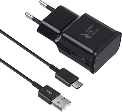 USB C Caricabatterie Caricatore Ricarica Rapida con Cavo 1,5m per Samsung Galaxy A57 A56 A55 A54 A37 A36 A35 A17 A16 A15 A05s A04s S8 S9 S10 S20 S21 S22, Android Adattatore Spinotto Ricarica Rapida