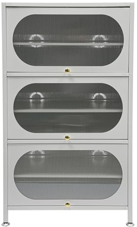 KAPIPALA 6-stöckiger Magnet-Schrank mit Türen | Vielseitiger Aufbewahrungsschrank aus Metall für Küche, Flur, Büro, Garten | max. 100 kg Belastbarkeit | Warmweiß 60x35x107.5 cm