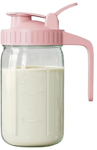 Pichet de lait maternel bouteilles de rangement lait maternel 34 oz pichet à l'épreuve fuite avec poignée BPA en verre en verre rangement pour réfrigérateur