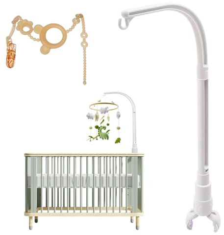 Baby Mobile Halterung Kinderbett Mobile Armm Mobile Halterung für Babybett Mobile Halterung Wickeltisch Mobile Halterung Weiß Baby Mobile Ständer Babybett Klingelhalterung Babybett zubehör