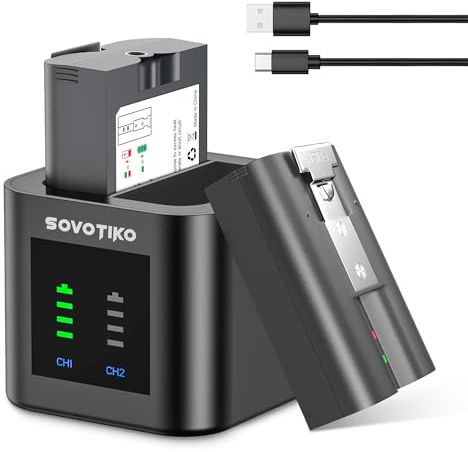 SOVOTIKO 2-Pack Replacement Battery and Dual Port Charger for Ring-Doorbell 2/3/3plus/4, Stick Up Cam Battery and Spotlight Camera,7700mAh
