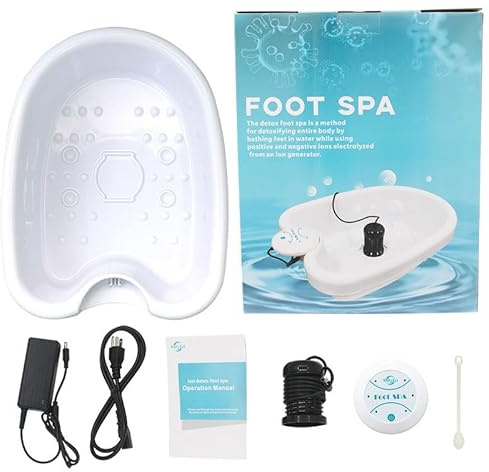 Noroa CalmDetox FuBbad 8Spa Ionen Fußbad Detox Set – Tragbare Elektrolyse Fußbad Entgiftung mit Becken für ganzheitliches Wohlbefinden