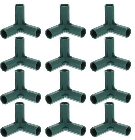 BESPORTBLE Connettori per Tubi da Giardino 16 MM in Plastica a 3 Vie Giunti di Collegamento per Telaio di Giardinaggio Set da 12 Pezzi per Costruzione Resistente e Montaggio Facile di