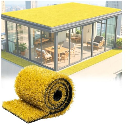 pujindu Kunstrasen-Teppich, 1,18 Zoll (ca. 3 cm) Dicke Kunstgrasmatte Mit Drainagelöchern, Barfuß-Rasen-Teppich Für Balkon Und Terrasse Im Außenbereich(20x79IN)