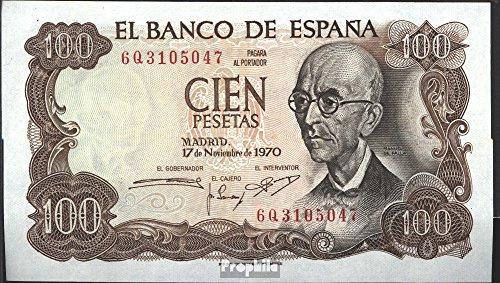 Banconote per collezionisti: Spagna Pick-Number: 152a bankfrisch 1970 100 Pesetas