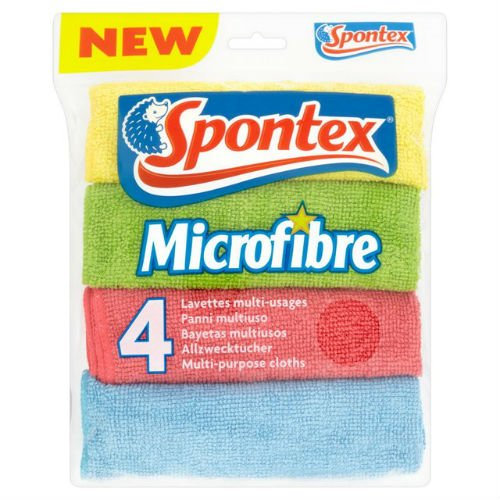 Spontex Lot de 4 chiffons microfibres Étui de 8