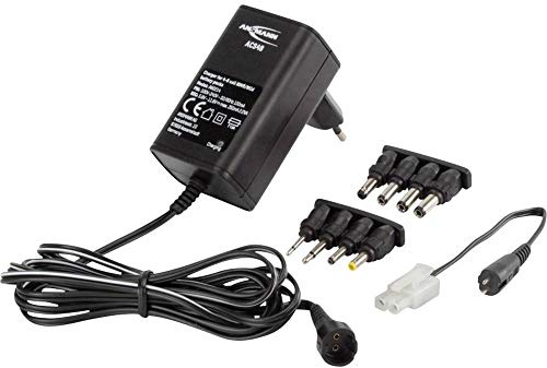 ANSMANN Chargeur de batterie ACS48 – Appareil de recharge pour 4 à 8 accumulateurs NiMH/NiCd (4,8V - 9,6V) – RC livré avec 8 adaptateurs pour recharger différents types de batteries – Noir