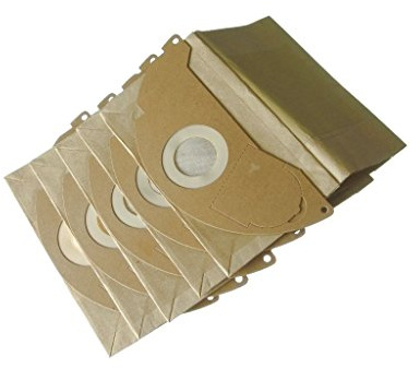 Vacuum Cleaner Paper Dust Bags Pack of 5 Compatible With Karcher VC6200 WD2.200 WD2.240 WD2400