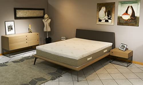 Matratzenauflage, dick, Höhe 7 cm, Polysoff-Schaum, abnehmbarer Bezug, Aloe Vera, sehr weich, Hülle bei 30°C waschbar., 70_x_190_cm