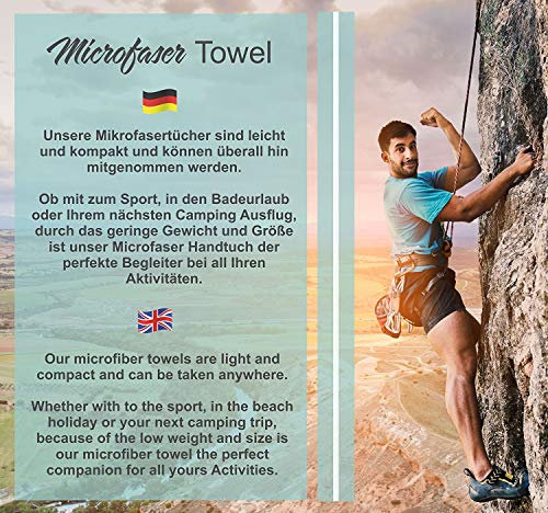 Iseaa 2er Set Mikrofaser Handtücher extrem saugfähig antibakteriell leicht Sporthandtuch Badetuch Saunatuch Strandtuch Yoga Tuch Microfaser Handtuch 200x100cm + 30x50cm Violett