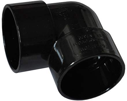 Solvent Black 40mm (43mm) Waste Pipe 90 Degree Knuckle Bend - Pack of 5