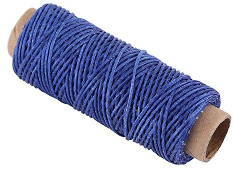Leder Nähgarn, 150D Gewachst Faden 1mm Nähmaschinengarn für Leder Nähen Basteln(Blau)