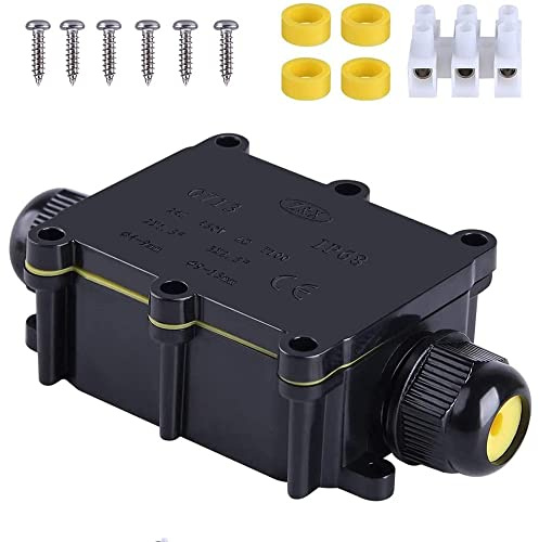 CENPEK 2Pcs Waterproof Outdoor External 2 Way Electrical Junction Box Underground Cable Line Wires Power Cord Connector Protection