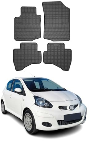 Fußmatten Automatten kompatibel mit Toyota Aygo 2005-2014 OMAC Antirutsch Gummimatten Schwarz