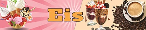 Banner 2,5 m 'Eis' XXL Werbung PVC-Plane mit Ösen zum Aufhängen
