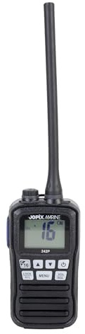 Jopix Marine 242P Walkie-Talkie Náutico VHF Portátil, Homologado por la DGMM, Estanco IP67 y Flotante, Doble/Triple Escucha, Incluye Kit Completo de Accesorios