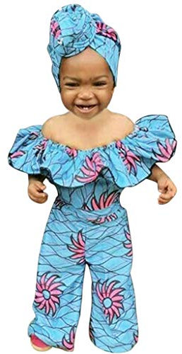 Strampler Baby Dashiki Shoulder Mädchen im afrikanischen JumpAnzug + Haarreif Infant Girls Romper & Jumpang Baby Kleidung 86