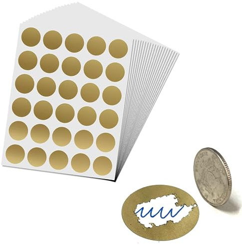 600 Stück, 25mm Rubbelaufkleber Rubbellose Selber Machen - Gold | Scratch off Sticker, Rubbelsticker