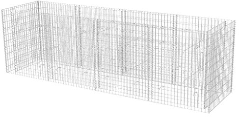 Makastle Parterre surélevé en Gabion, jardinière en Cage à Pierre, Lit Surélevé à Gabion, Parterre de Fleurs Jardin Terrasse Extérieur Jardinière, Panier à Pierres, Acier 360x90x100 cm