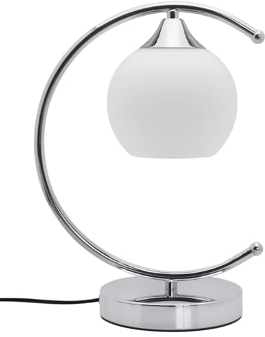 Arch Chrome Table Lamp Opaque Glass Globe Shade Desk Lamp Opal Sphere T503