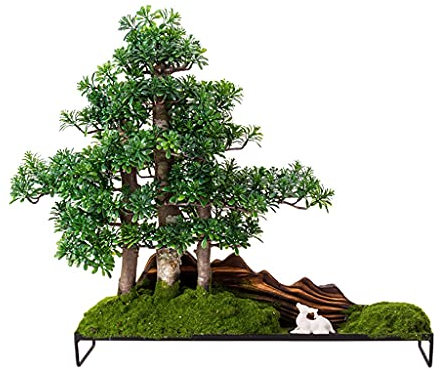 Künstlicher Bonsai-Baum Künstliche Pflanze im Topf, Simulation eines Bonsai, einladende Kiefer, roter Ahorn, Mikrolandschaft, Veranda-Dekoration, weiche Hotel-Dekoration Bonsai Kunstpflanze (Size : A