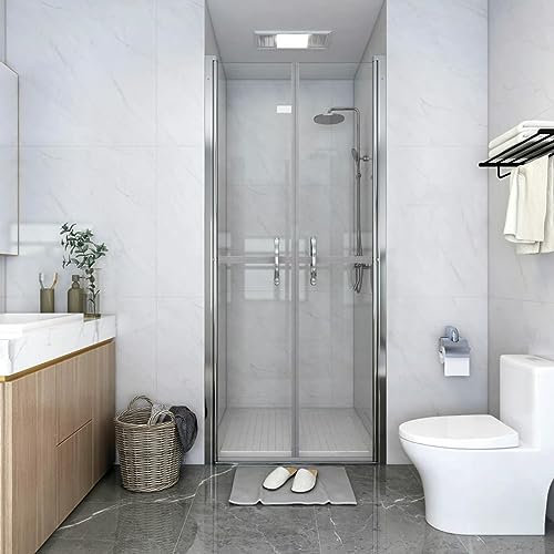 LAPOOH Porte de Douche ESG Transparent 86x190 cm,Vitre Baignoire Salle De Bain,Pare-Baignoire