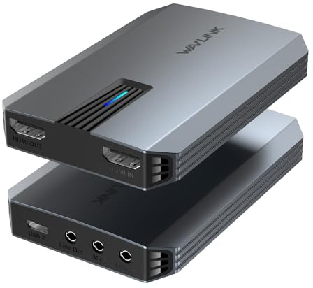 WAVLINK Carte de Capture vidéo HDMI 4K, Carte de Capture vidéo HDMI pour Streaming en Direct/Jeu, Latence Ultra-Faible, Prise en Charge VRR, Plug and Play, Fonctionne avec Windows/Mac/Linux/Android