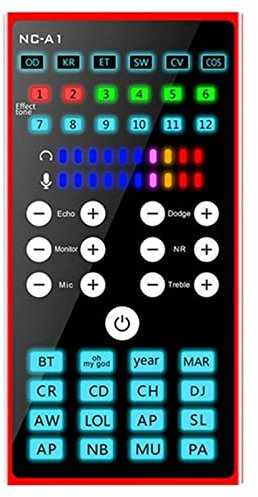 MRKU Mixeur Audio Professionnel, Carte Son Bluetooth, réduction du Bruit réglable, Traitement Audio, Carte Son Portable
